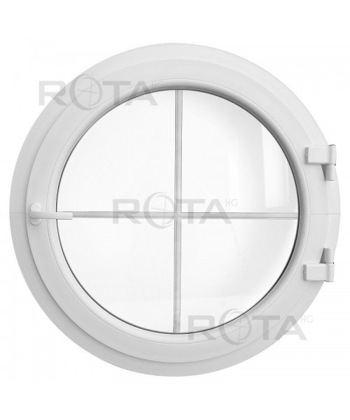 Fenêtre ronde à la française PVC blanc à petits carreaux incorporés