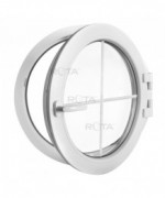 Fenêtre ronde à la française PVC blanc à petits carreaux incorporés