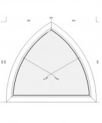 Fenêtre cintrée en ogive fixe 900x800 PVC blanc