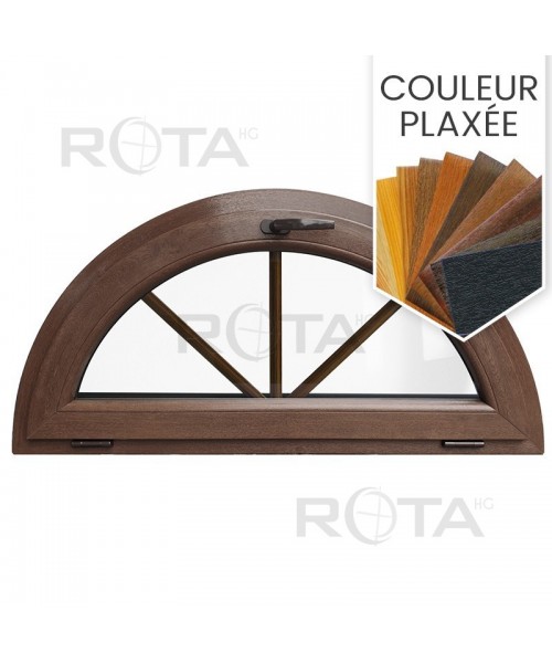 Fenêtre demi lune à soufflet PVC en couleur avec croisillons incorporés