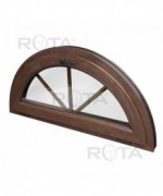 Fenêtre demi lune à soufflet PVC en couleur avec croisillons incorporés