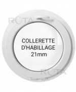 Fenêtre ronde à soufflet PVC blanc avec collerette d'habillage 21mm