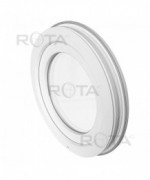 Fenêtre ronde à soufflet PVC blanc avec collerette d'habillage 21mm