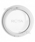 Fenêtre ronde à soufflet PVC blanc avec collerette d'habillage 21mm