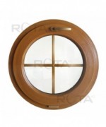 Fenêtre ronde à soufflet PVC en couleur avec croisillons incorporés