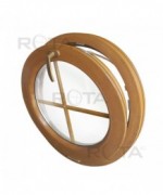 Fenêtre ronde à soufflet PVC en couleur avec croisillons incorporés