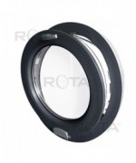 Fenêtre ronde à soufflet en couleur RAL avec charnière Estetic 3D
