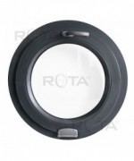 Fenêtre ronde à soufflet en couleur RAL avec charnière Estetic 3D