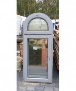 Fenêtre plein cintre 720x1680 PVC Gris Lisse (7001)