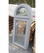 Fenêtre plein cintre 720x1680 PVC Gris Lisse (7001)