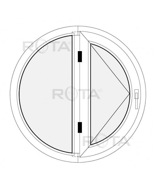 Finestra oblò a battente e fisse in PVC colore RAL