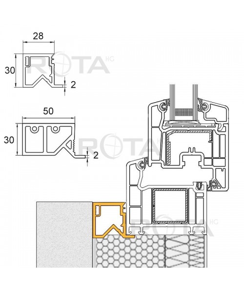 Profilo di tamponamento in PVC per le finestre semicircolari